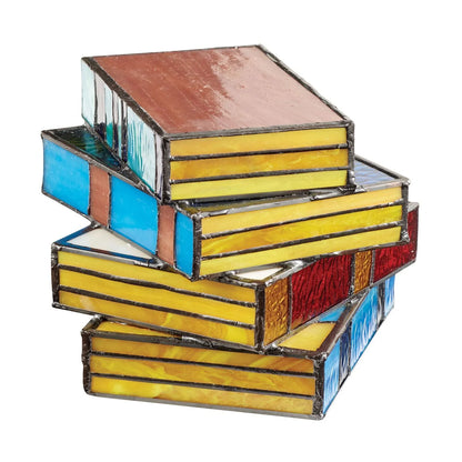 🎁-📚Stained Glass Stacked Books Lamp