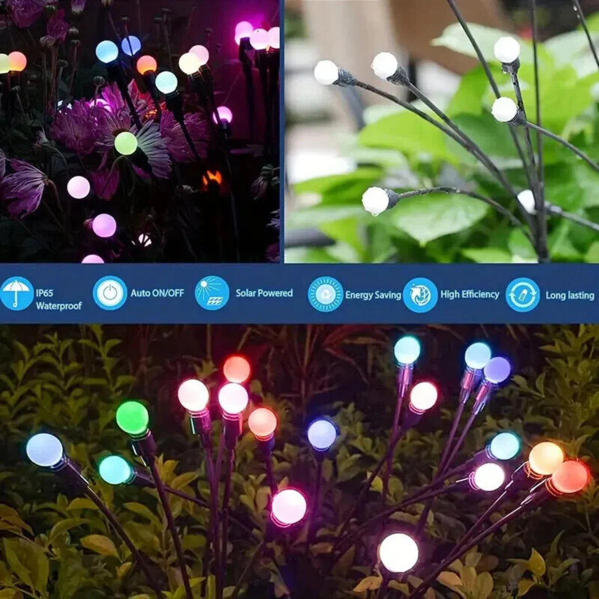 Waterproof Solar Powered Firefly Light